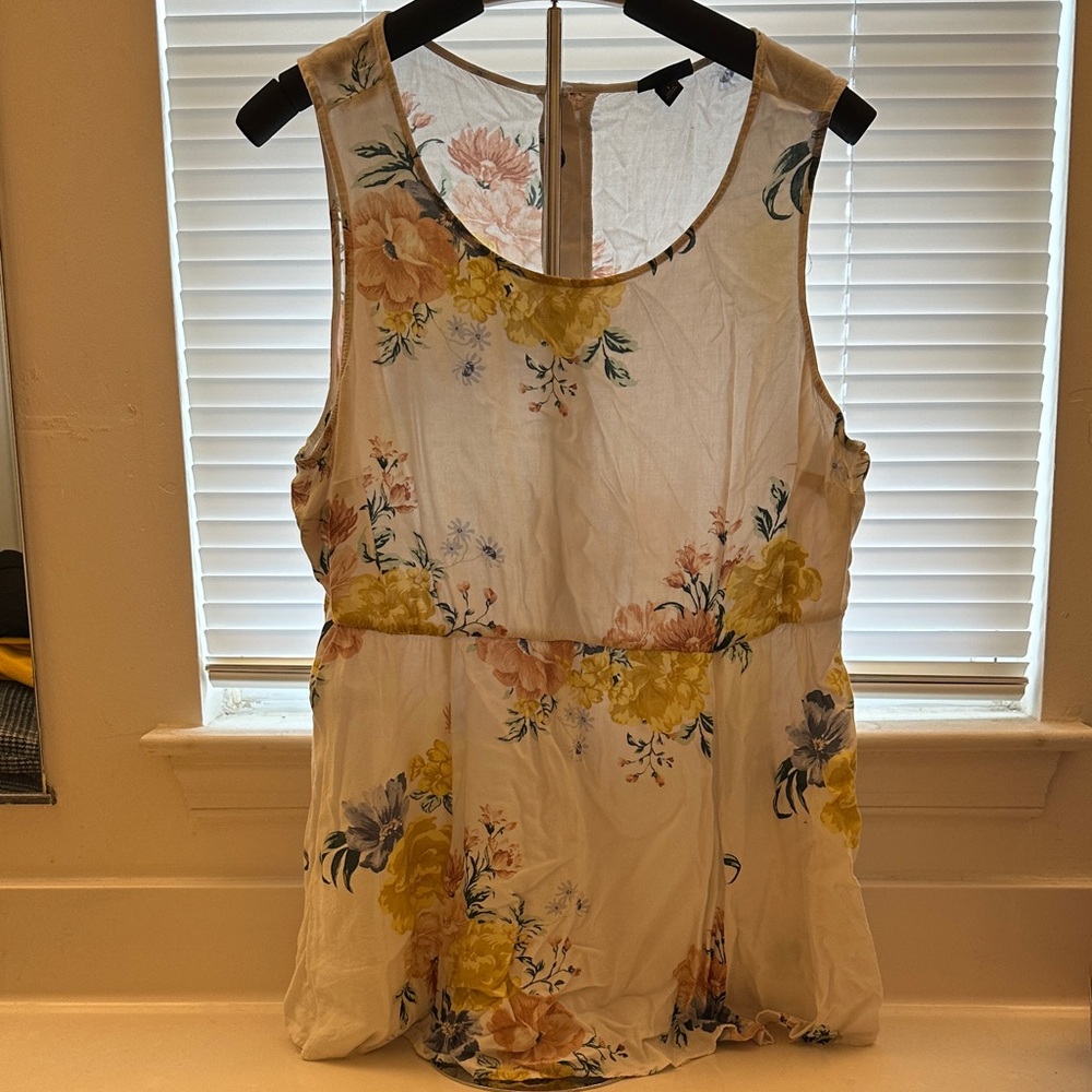 Torrid Floral Tank Top - White and Yellow